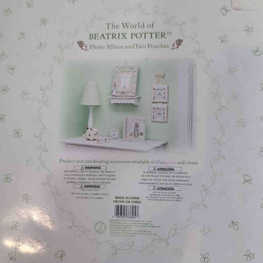 Beatrix Potter Photo Album Rabbit Baby's Blue 160 4"x6" Tooth Curl Pouch 2004 - Picture 9 of 9